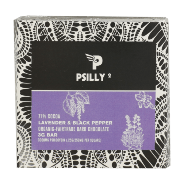 Psilly - Dark Chocolate Bar - Lavender & Black Pepper | Shrooms Near Me Canada